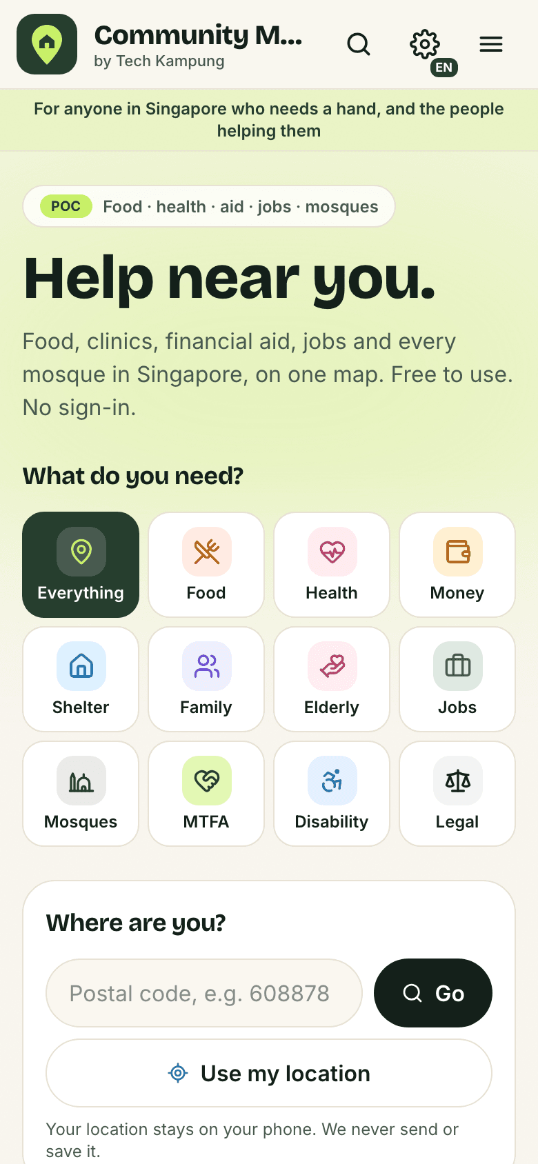 Help near you: pick a need