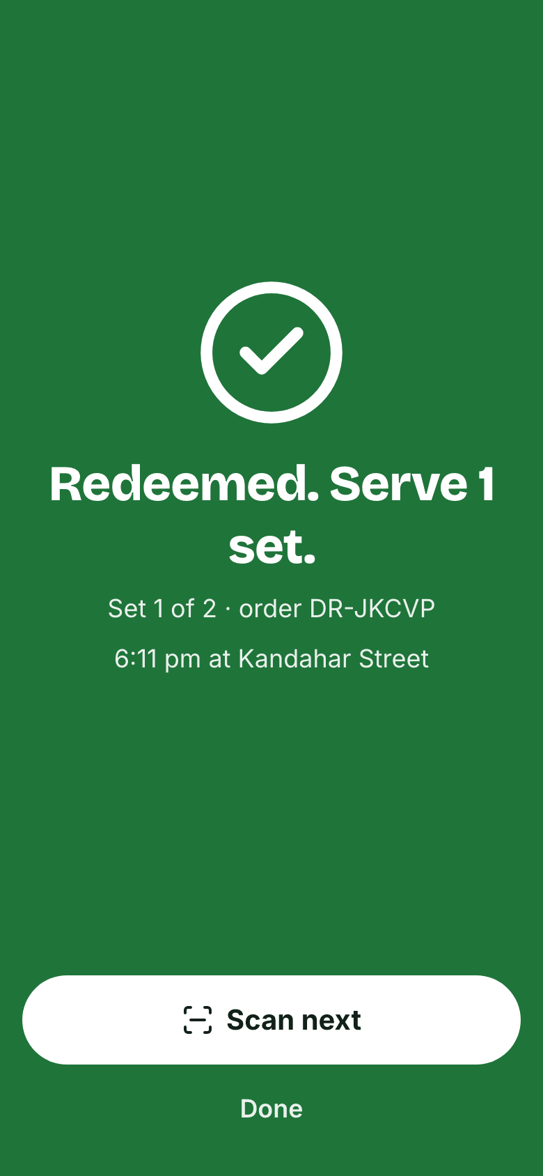 Green: redeemed, serve the set